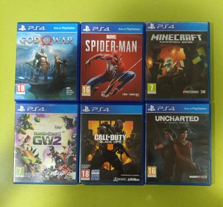 Lote 6 Juegos PS4: God of War, Spider-Man, Minecra