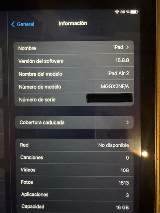 iPad Air 2 16 GB WiFi + funda
