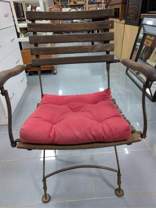 Silla forja y madera exterior