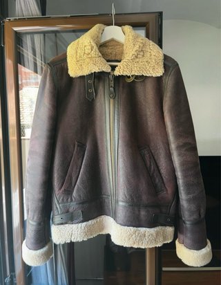 Chaqueta Schott Hombre Cuero Oveja Marrón