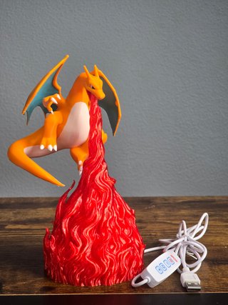 Custom Charizard Flamethrower LED Lamp