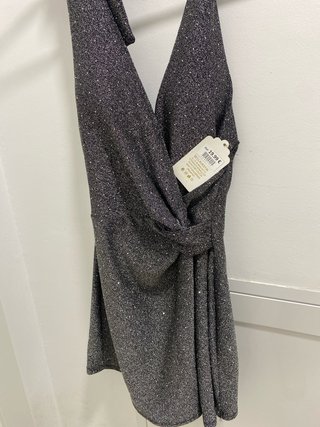 Mono brillante plateado talla única