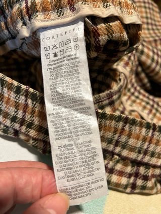 Pantalones de cuadros marrones y multicolor