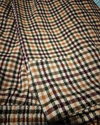 Pantalones de cuadros marrones y multicolor