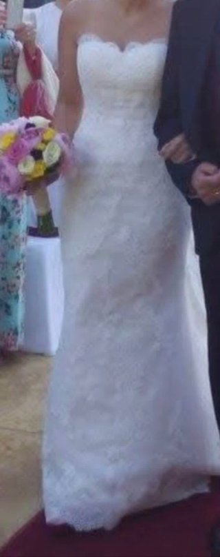 Vestido de Novia Encaje Beige/Blanco