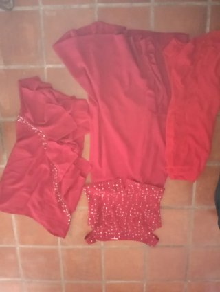 Vestido de fiesta Raffello rojo talla 48