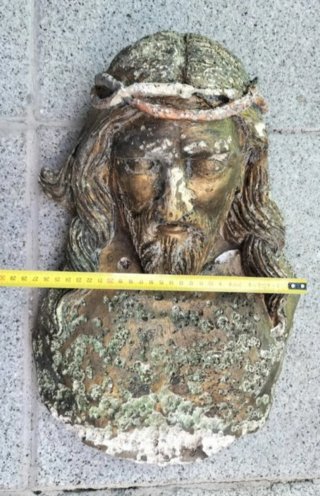 Antiguo Relieve Ecce Homo Escayola Polícroma