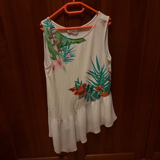 Top Desigual floreale bianco