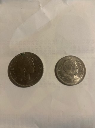 Monedas 1 y 2 Pesetas 1957 de Euskadi