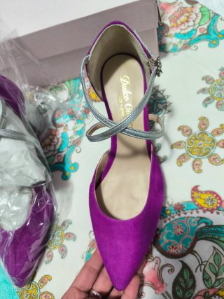 Zapatos tacón buganvilla ante 37 Dulce Castro