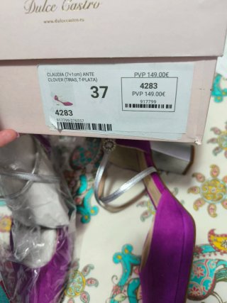 Zapatos tacón buganvilla ante 37 Dulce Castro