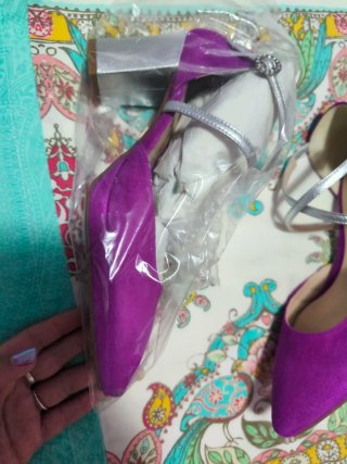 Zapatos tacón buganvilla ante 37 Dulce Castro