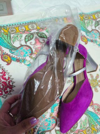 Zapatos tacón buganvilla ante 37 Dulce Castro