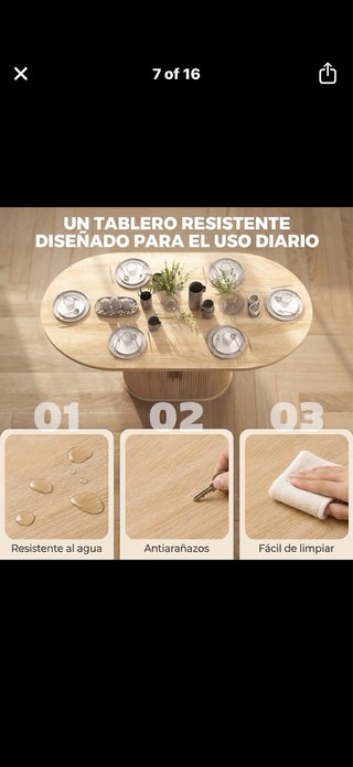 Mesa Comedor Ovalada Madera Sin estrenar!