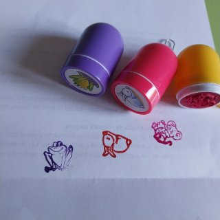 Sellos infantiles de tinta con animales