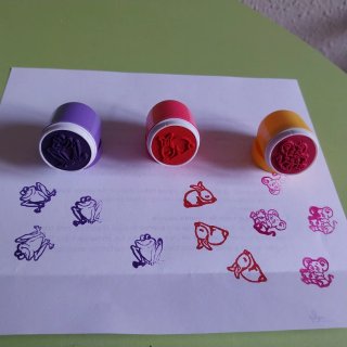 Sellos infantiles de tinta con animales