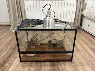 Terrario para animales exóticos con luz