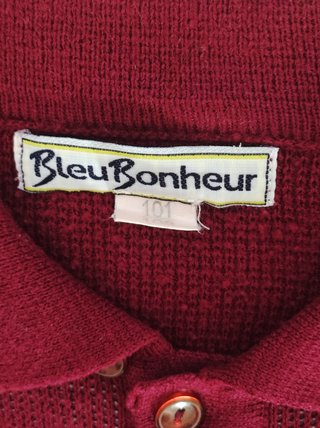 Bleu Bonheur Vintage Knit Polo Shirt Burgundy Diam