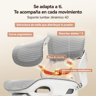 Silla ergonómica SIHOO B100 Pro gris/blanca nueva
