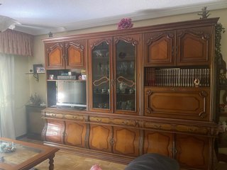 Mueble de salón vintage madera y cristal
