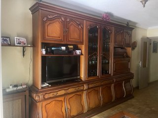 Mueble de salón vintage madera y cristal
