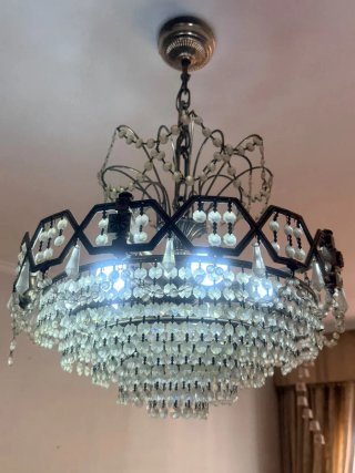 Lámpara de techo cristal años 70