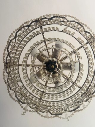 Lámpara de techo cristal años 70