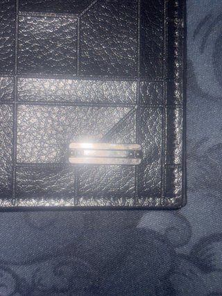 Cartera de cuero, terciopelo negra por dentro