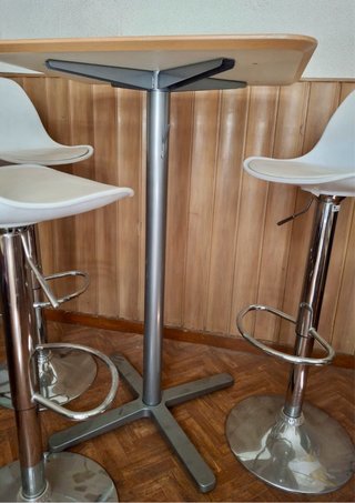 Set Mesa Alta + 3 Taburetes Regulables /tipo Tulip