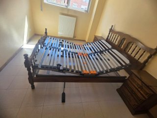 Cama doble articulada madera y metal