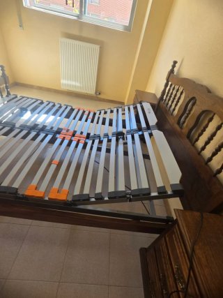 Cama doble articulada madera y metal