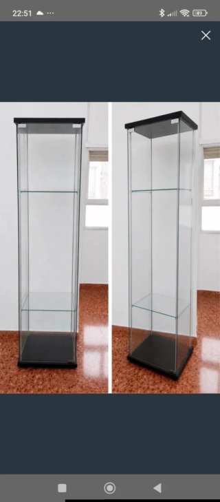 Vitrina expositora cristal y madera
