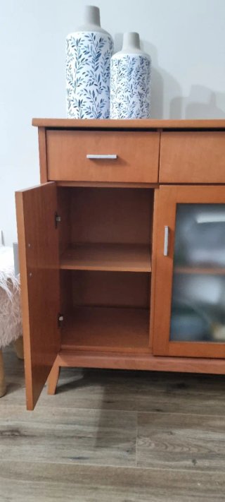 Mueble Comedor Madera y Cristal