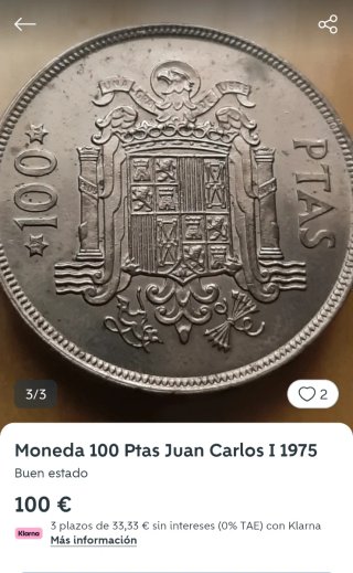 Moneda 100 Pesetas Juan Carlos I 1975 Cuproníquel