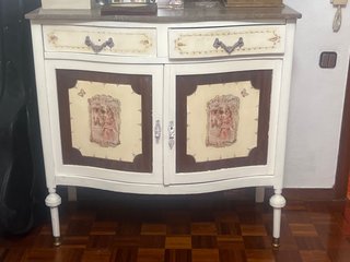 Pareja Muebles vintage madera y mármol