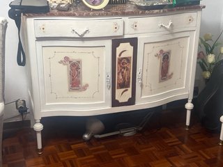 Pareja Muebles vintage madera y mármol