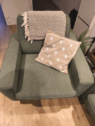 Sofá y butaca verde