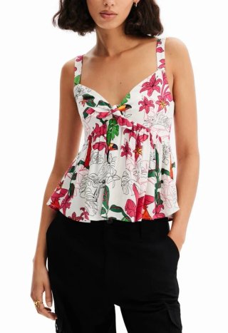 Top Desigual Talla L Estampado Floral