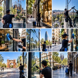 Limpieza de cristales y escaparates en Barcelona
