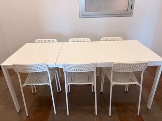 6 Sillas IKEA SANDSBERG Blancas Apilables