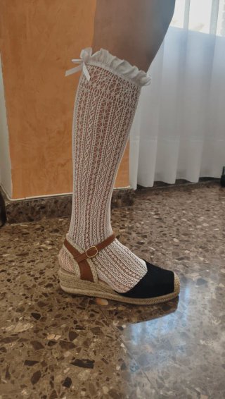 Calcetines de encaje blanco para trajes regionales