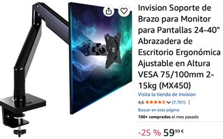 Soporte Brazo Monitor Invision 24-40