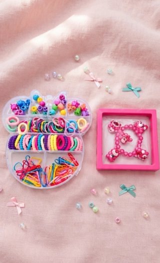 Set de pulseras de ositos y accesorios para pelo