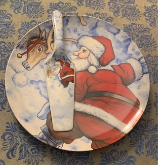 Piatto torta Babbo Natale cm.30