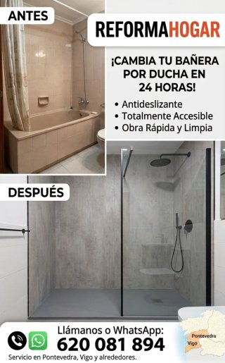 Cambio de bañera por plato de ducha.