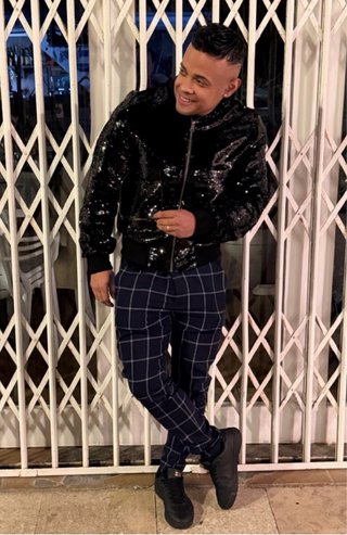 Chaqueta Bomber Lentejuelas Negra