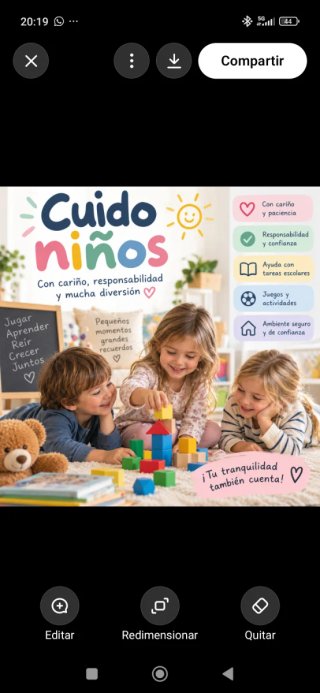 Hola  Tengo 15 años y experiencia cuidando niños.