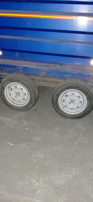 Remolque de caballo azul
