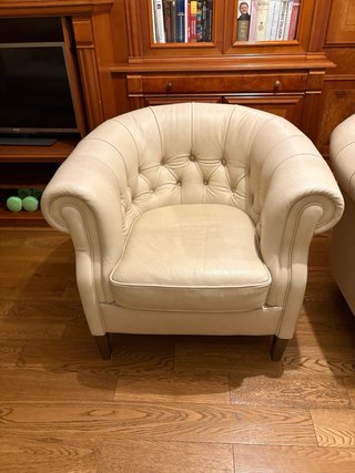 2 Butacas Natuzzi Chester Beige Cuero