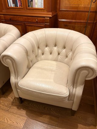 2 Butacas Natuzzi Chester Beige Cuero